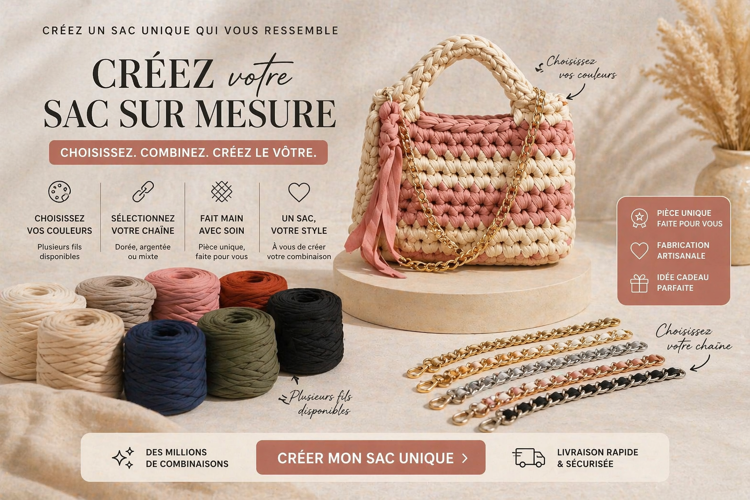 ✨ Créez votre sac unique — Imaginez-le, nous le réalisons ✨